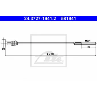 Tirette à câble, frein de stationnement ATE 24.3727-1941.2
