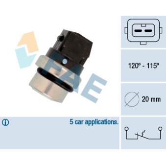 Interrupteur de température, ventilateur de radiateur FAE OEM 90508084