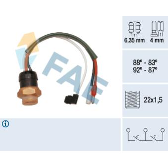 Interrupteur de température, ventilateur de radiateur FAE [38190]