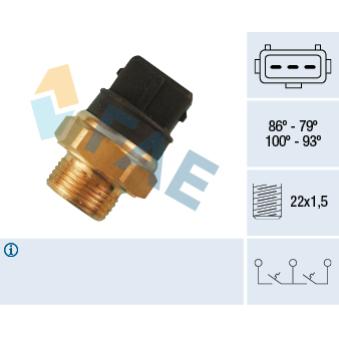 Interrupteur de température, ventilateur de radiateur FAE 38250 pour JAGUAR XJ V12 6.0 - 311cv
