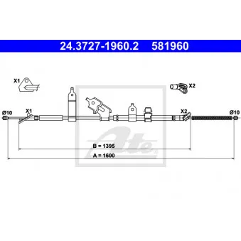 Tirette à câble, frein de stationnement ATE OEM 4642052150