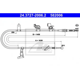Tirette à câble, frein de stationnement ATE OEM 5440155L10