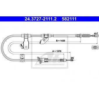 Tirette à câble, frein de stationnement ATE OEM MR955260