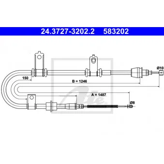 Tirette à câble, frein de stationnement ATE OEM 5976007010