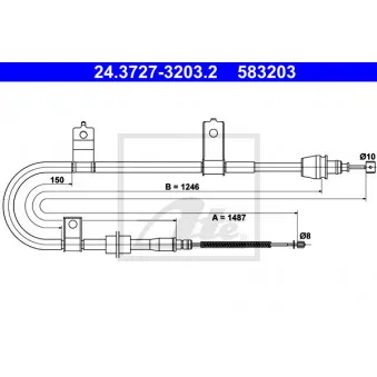 Tirette à câble, frein de stationnement ATE OEM 5977007010