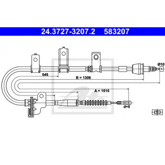 Tirette à câble, frein de stationnement ATE OEM 5977007310
