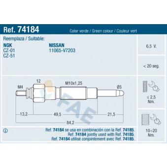 Bougie de préchauffage FAE OEM 11065V7203