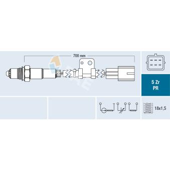 Sonde lambda FAE 75090 pour MAZDA 6 2.5 MRZ - 170cv