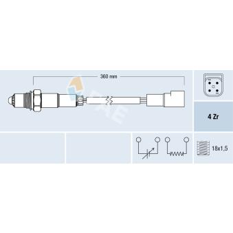 Sonde lambda FAE OEM 96BB9F472BA