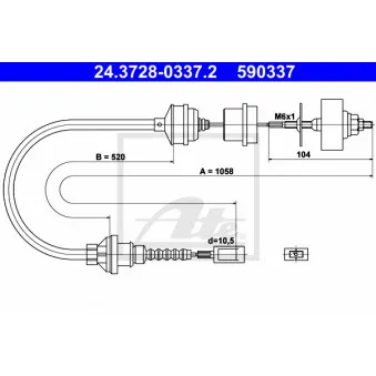 Tirette à câble, commande d'embrayage METZGER 1172.8