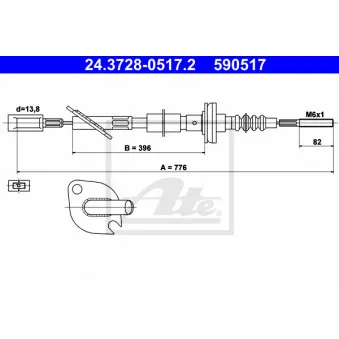 Tirette à câble, commande d'embrayage ATE OEM 46406436