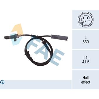 Capteur, vitesse de roue FAE OEM 34521182160