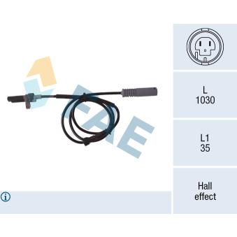 Capteur, vitesse de roue FAE OEM 34521182077