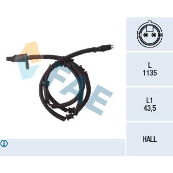 Capteur, vitesse de roue FAE OEM 8200037443