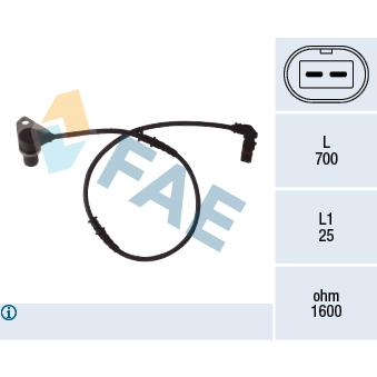Capteur, vitesse de roue avant droit FAE OEM 2105409108