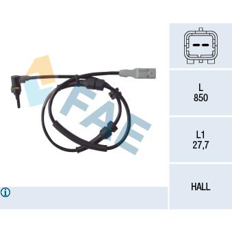 Capteur, vitesse de roue avant gauche FAE OEM 454594