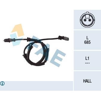 Capteur, vitesse de roue FAE OEM 4418054