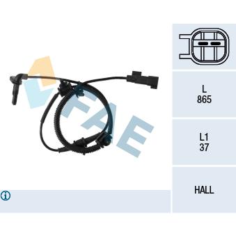 Capteur, vitesse de roue FAE OEM 6238636