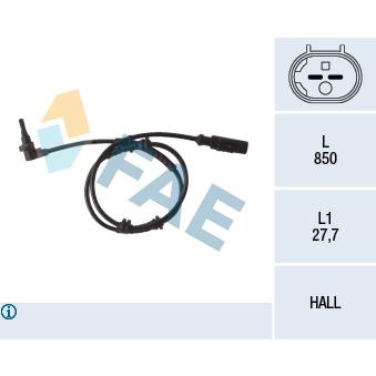 Capteur, vitesse de roue FAE OEM 55700425