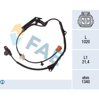 Capteur, vitesse de roue avant gauche FAE [78115]