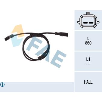 Capteur, vitesse de roue FAE OEM 8200416683