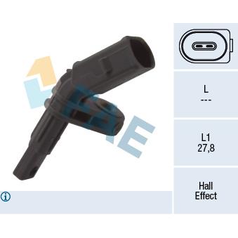 Capteur, vitesse de roue FAE OEM 7L0927808A