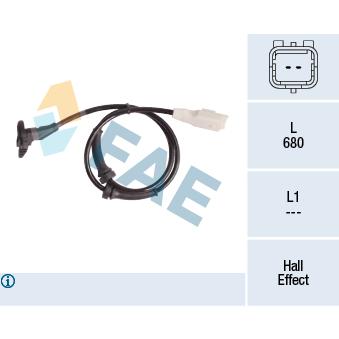 Capteur, vitesse de roue FAE OEM 9635384780