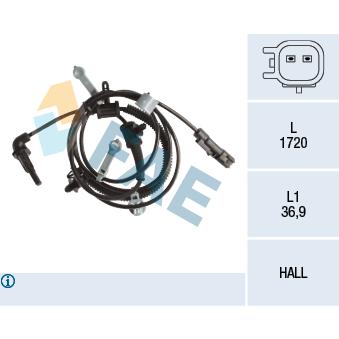 Capteur, vitesse de roue FAE OEM 1247247