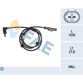 Capteur, vitesse de roue FAE OEM 51759509