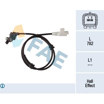 Capteur, vitesse de roue FAE OEM 96584207