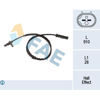 Capteur, vitesse de roue FAE OEM 34526784902