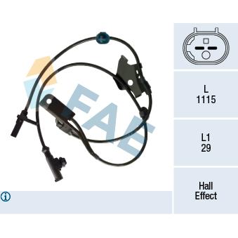 Capteur, vitesse de roue FAE OEM 8954302061