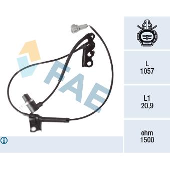 Capteur, vitesse de roue FAE OEM 89542340NM
