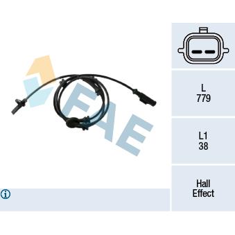 Capteur, vitesse de roue FAE OEM 8200735314