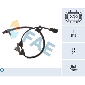 Capteur, vitesse de roue FAE OEM 9567007100