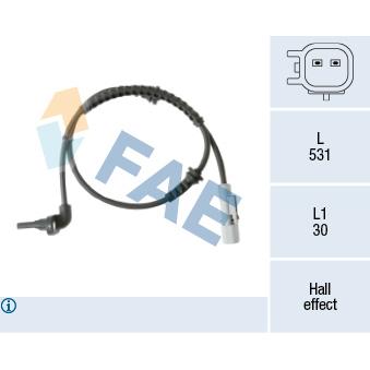 Capteur, vitesse de roue FAE OEM 1247465