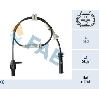 Capteur, vitesse de roue FAE OEM 34526869320