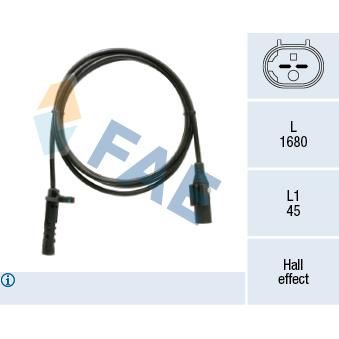 Capteur, vitesse de roue arrière droit FAE OEM 2E0927748AB