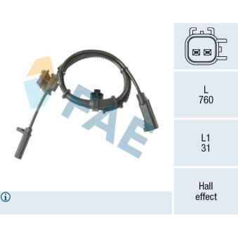 Capteur, vitesse de roue FAE [78702]
