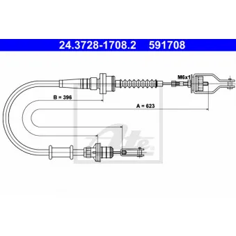 Tirette à câble, commande d'embrayage ATE OEM 307705F200