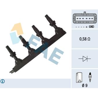 Bobine d'allumage FAE OEM 9800251580