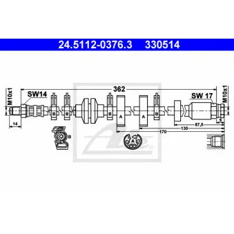 Flexible de frein ATE OEM 46423176