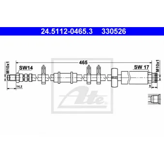 ATE 24.5112-0465.3 - Flexible de frein