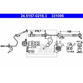 Flexible de frein ATE 24.5157-0218.3 pour OPEL ASTRA 1.4 - 75cv