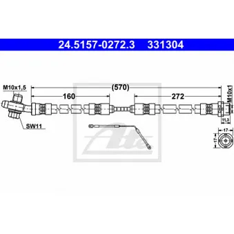 Flexible de frein ATE OEM 34301165765