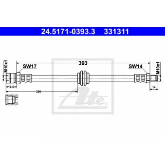 ATE 24.5171-0393.3 - Flexible de frein