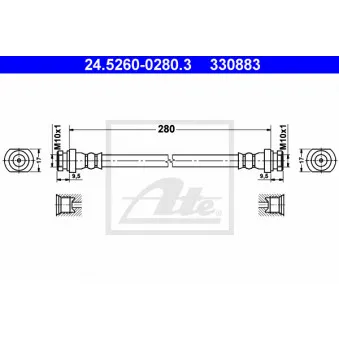 Flexible de frein ATE OEM 9008094067