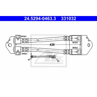 Flexible de frein ATE 24.5294-0463.3 pour FORD TRANSIT 2.4 DI - 120cv