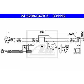 ATE 24.5298-0470.3 - Flexible de frein