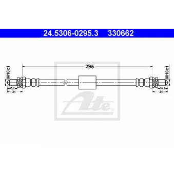 Flexible de frein ATE 24.5306-0295.3 pour FORD FIESTA 1.8 XR2i 16V - 130cv
